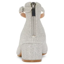 Christie & Jill Layla Girls Round Closed Toe Block Heel Pumps