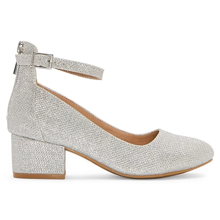 Christie & Jill Layla Girls Round Closed Toe Block Heel Pumps