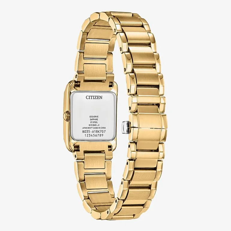 Citizen Bianca Womens Gold Tone Stainless Steel Bracelet Watch Ew5602-57d