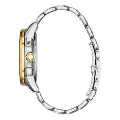 Citizen Calendrier Mens Two Tone Stainless Steel Bracelet Watch Bu0054-52l
