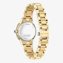 Citizen Cici Womens Gold Tone Stainless Steel Bracelet Watch Em1162-52a
