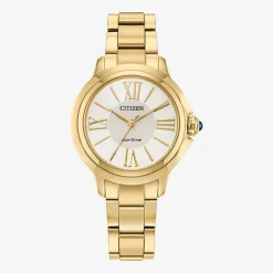Citizen Cici Womens Gold Tone Stainless Steel Bracelet Watch Em1162-52a