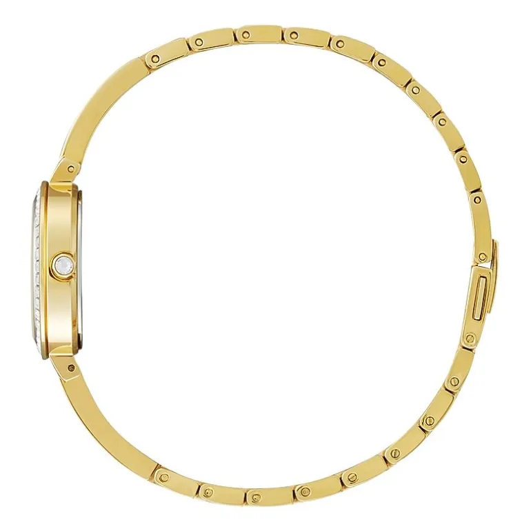 Citizen Eco-Drive Womens Crystal Accent Gold Tone Stainless Steel Bracelet Watch Em0862-56d