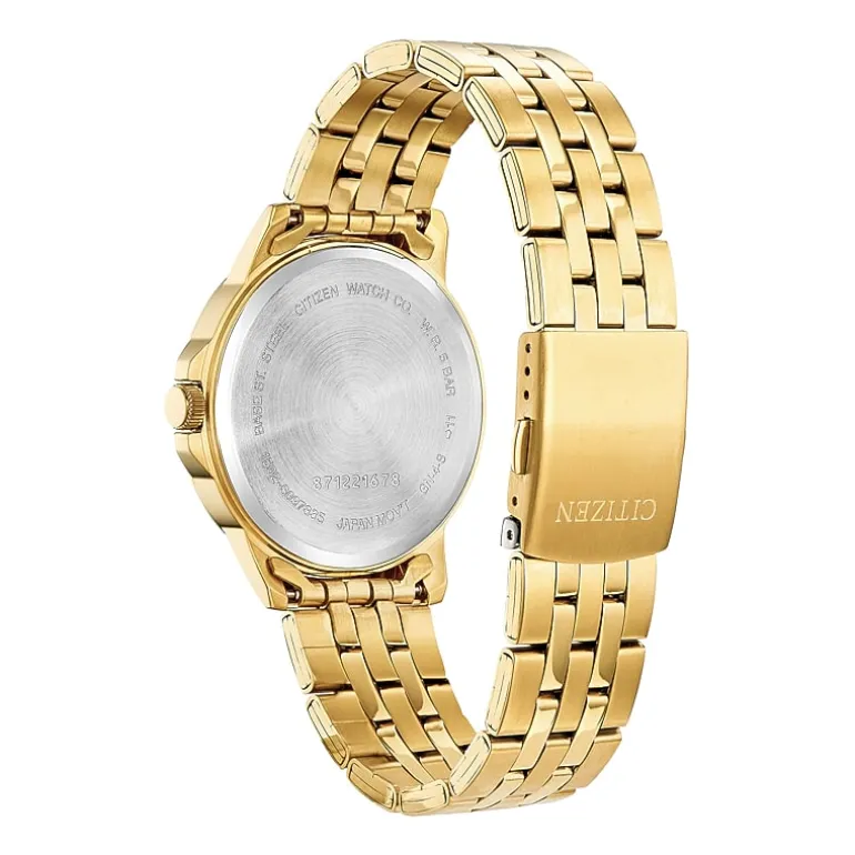 Citizen® Everyday Mens Champagne Dial Gold-Tone Stainless Steel Watch BF2013-56P