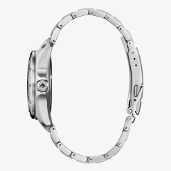 Citizen Land Mens Silver Tone Stainless Steel Bracelet Watch Bj7150-50w