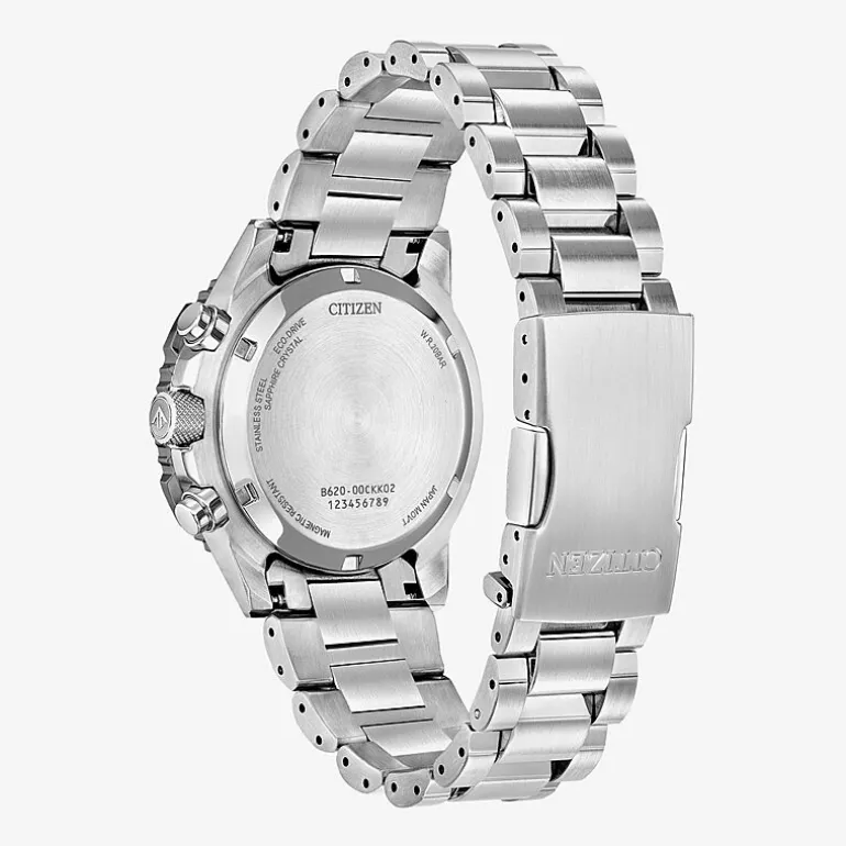 Citizen Mens Chronograph Silver Tone Stainless Steel Bracelet Watch Ca4664-60x
