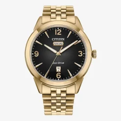 Citizen Mens Gold Tone Stainless Steel Bracelet Watch Aw0152-58h