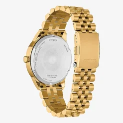 Citizen Mens Gold Tone Stainless Steel Bracelet Watch Aw0152-58h