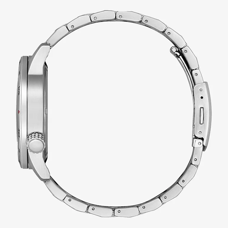 Citizen Mens Silver Tone Stainless Steel Bracelet Watch Bm7551-50x