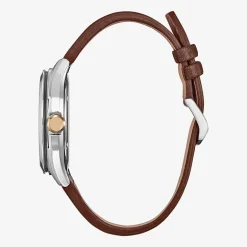 Citizen Mickey Mouse Mens Brown Leather Strap Watch Aw1149-06w