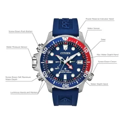 Citizen Promaster Aqualand Mens Blue Strap Watch Bn2038-01l