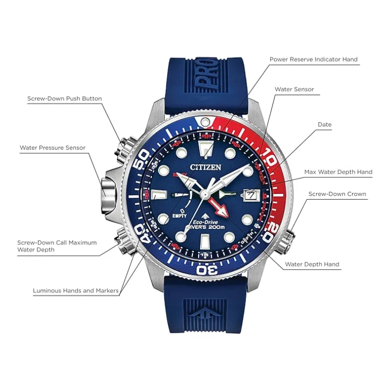 Citizen Promaster Aqualand Mens Blue Strap Watch Bn2038-01l
