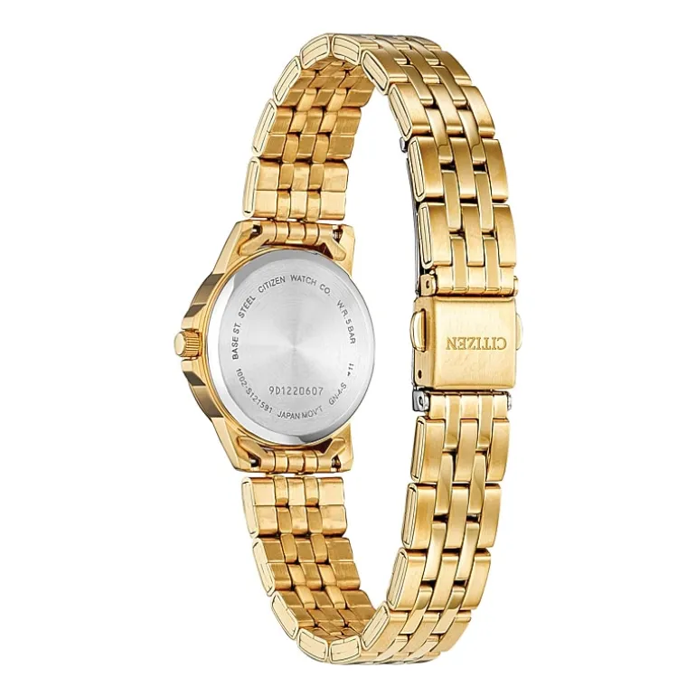 Citizen Quartz Womens Gold Tone Stainless Steel Bracelet Watch Eq0603-59f