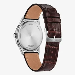 Citizen Rolan Mens Brown Leather Strap Watch Aw2110-14z