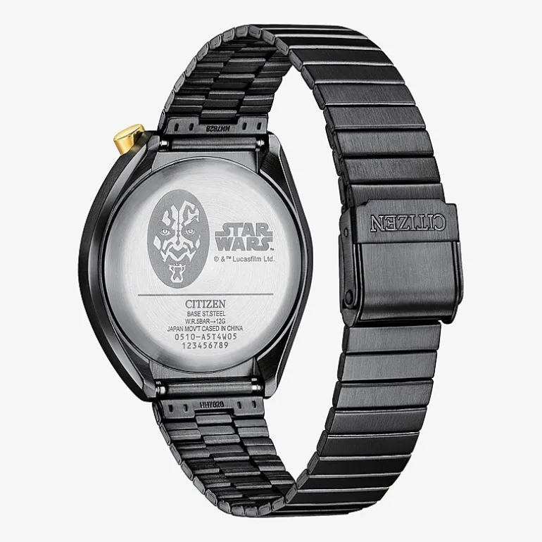 Citizen Star Wars Mens Chronograph Black Stainless Steel Bracelet Watch An3668-55w