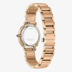 Citizen Womens Diamond Accent Gold Tone Stainless Steel Bracelet Watch Em1098-68d