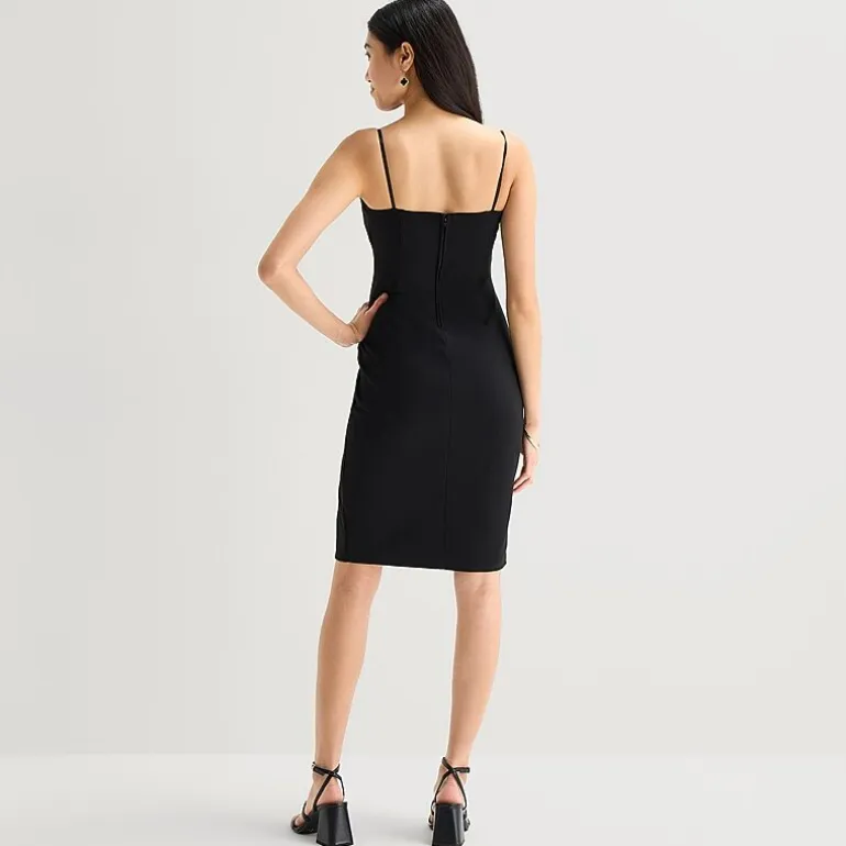 City Triangle Womens Juniors Midi Sleeveless Embellished Bodycon Dress