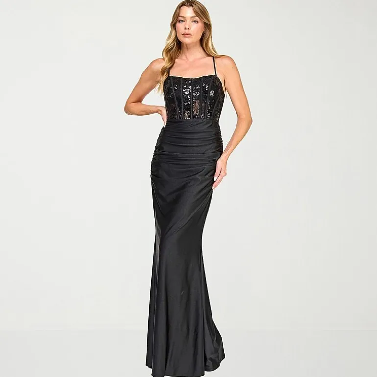 City Triangle Womens Juniors Sweetheart Neck Short Sleeve Spaghetti Straps Sequin Bodycon Dress