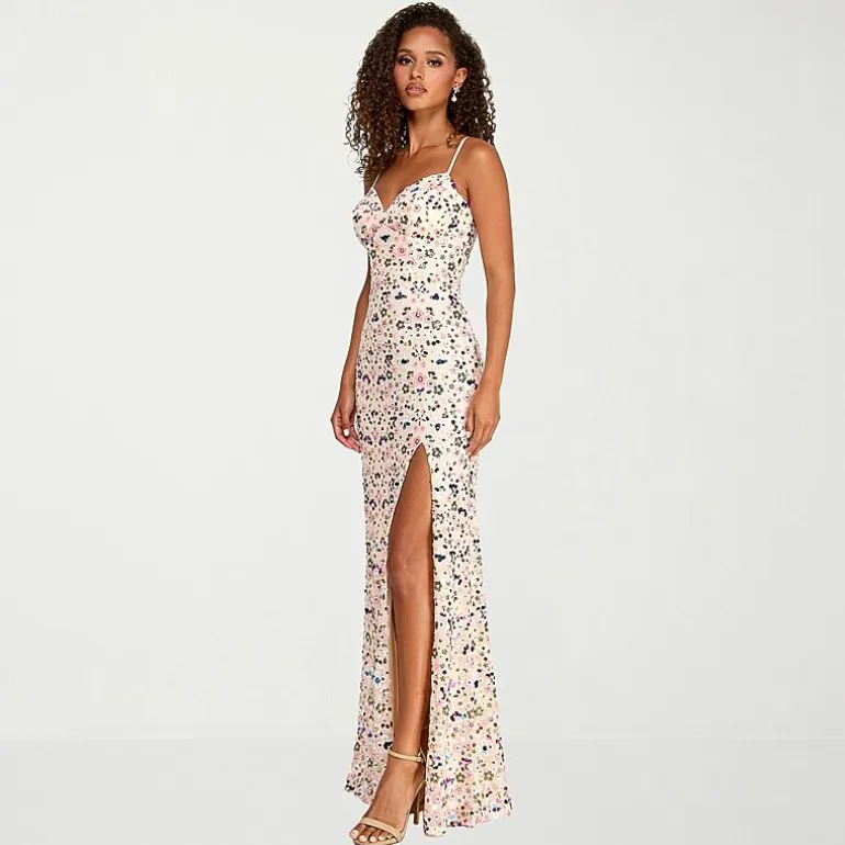 City Triangle Womens Juniors V Neck Short Sleeve Sequin Bodycon Dress