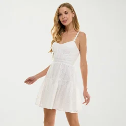City Triangle Womens Juniors Sweetheart Neck Sleeveless Fit + Flare Dress