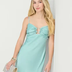 City Triangle Womens Juniors Sleeveless Slip Dress