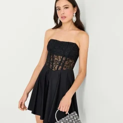 City Triangle Womens Juniors Sweetheart Neck Short Sleeve Embellished Fit + Flare Dress