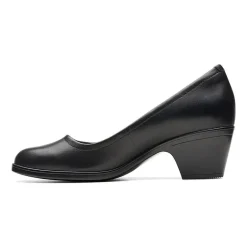 Clarks Emily Ruby Womens Round Closed Toe Block Heel Pumps