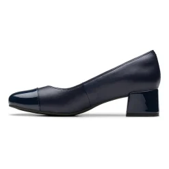 Clarks Iridessa May Womens Cap Closed Toe Block Heel Pumps