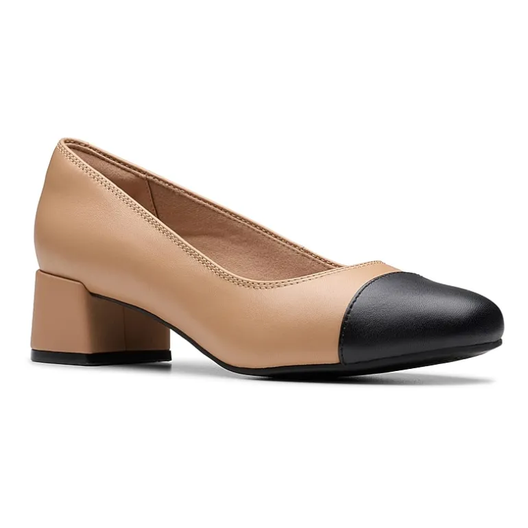 Clarks Iridessa May Womens Cap Closed Toe Block Heel Pumps