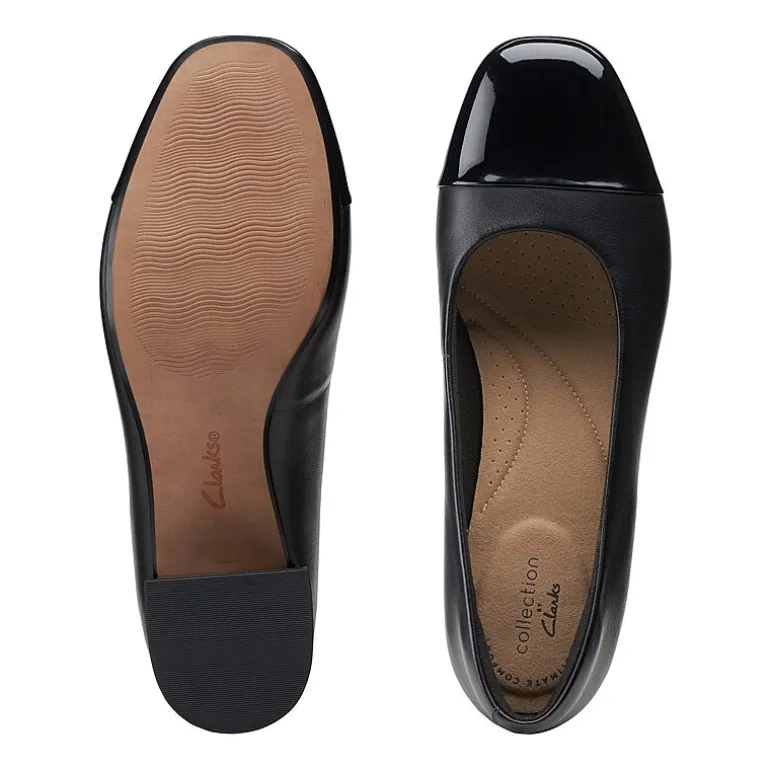 Clarks Marilyn Sara Womens Cap Closed Toe Flat Heel Pumps