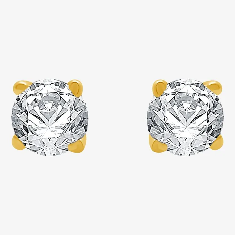 Classic Collection 1/4 CT. T.W. Natural White Diamond 10K Gold 3.2mm Stud Earrings
