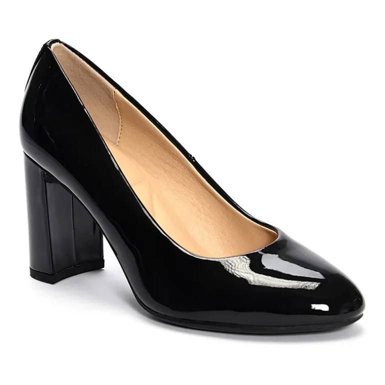 CL by Laundry Lofty Womens Round Closed Toe Block Heel Pumps