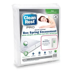 CleanRest Pro Zip Box Spring Bed Bug Blocker Dust Mite Barrier Breathable Mattress Encasement