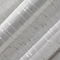 Clean Window Clean Window Textured Slub Stripe Rod Pocket Sheer Single Curtain Panel