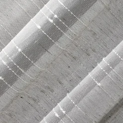 Clean Window Clean Window Textured Slub Stripe Rod Pocket Sheer Single Curtain Panel