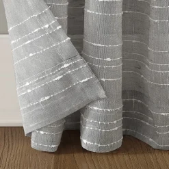 Clean Window Clean Window Textured Slub Stripe Rod Pocket Sheer Single Curtain Panel