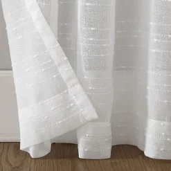 Clean Window Clean Window Textured Slub Stripe Rod Pocket Sheer Single Curtain Panel