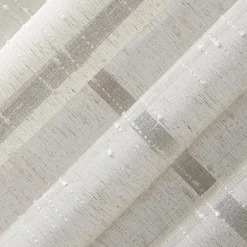 Clean Window Clean Window Textured Slub Stripe Rod Pocket Sheer Single Curtain Panel