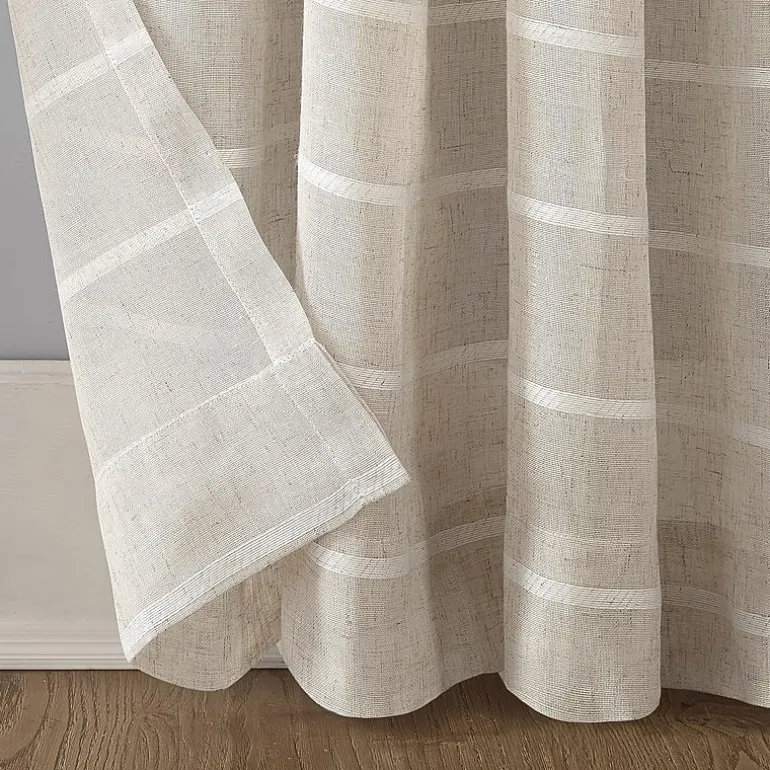 Clean Window Twill Stripe Anti-Dust Rod Pocket Sheer Single Curtain Panel