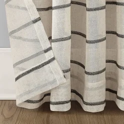 Clean Window Twill Stripe Anti-Dust Rod Pocket Sheer Single Curtain Panel