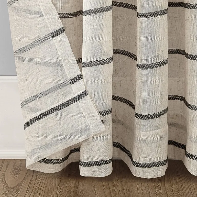 Clean Window Twill Stripe Anti-Dust Rod Pocket Sheer Single Curtain Panel