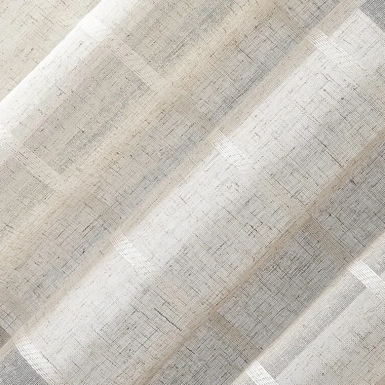 Clean Window Twill Stripe Anti-Dust Rod Pocket Sheer Single Curtain Panel