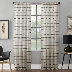 Clean Window Twill Stripe Anti-Dust Rod Pocket Sheer Single Curtain Panel