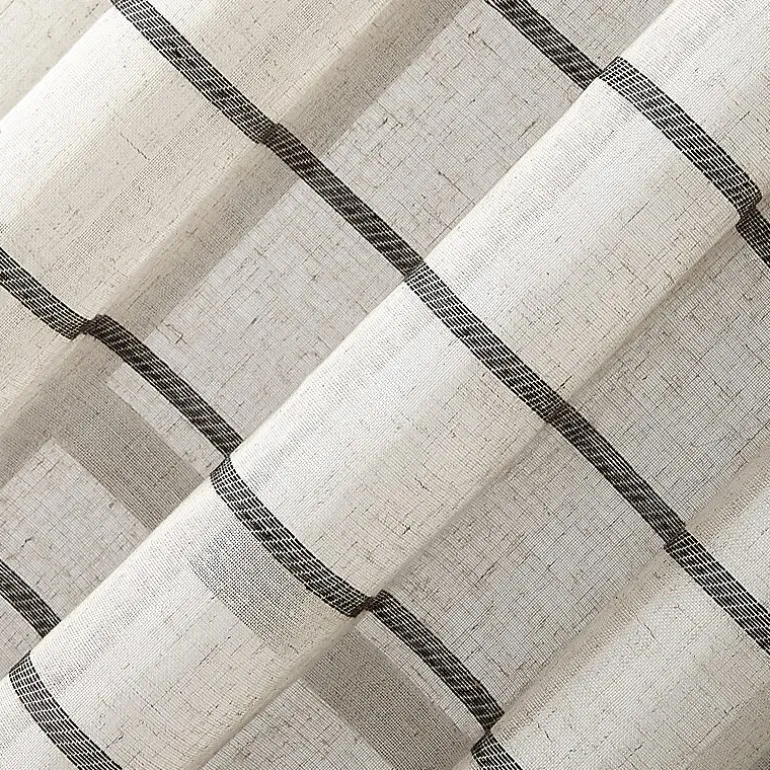 Clean Window Twill Stripe Anti-Dust Rod Pocket Sheer Single Curtain Panel