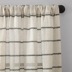 Clean Window Twill Stripe Anti-Dust Rod Pocket Sheer Single Curtain Panel