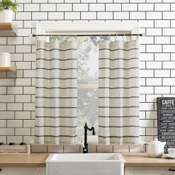 Clean Window Twill Stripe Anti-Dust 2-pc. Rod Pocket Window Tier