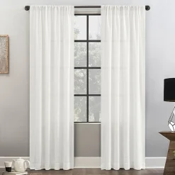 Clean Window Waffle Texture Anti-Dust Rod Pocket Light-Filtering Single Curtain Panel