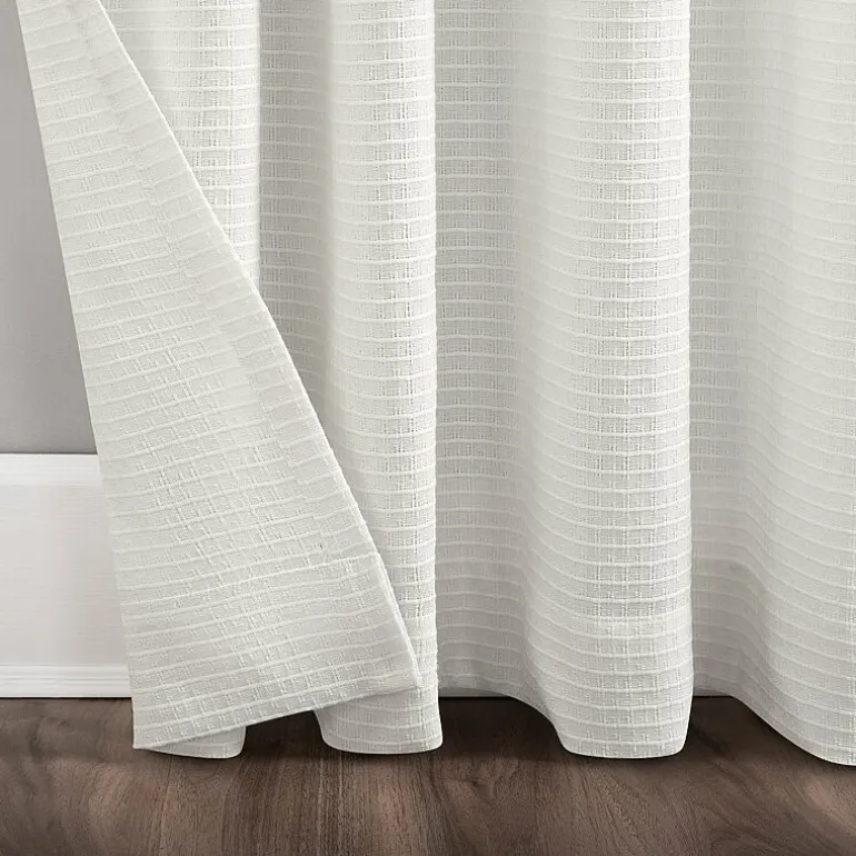 Clean Window Waffle Texture Anti-Dust Rod Pocket Light-Filtering Single Curtain Panel