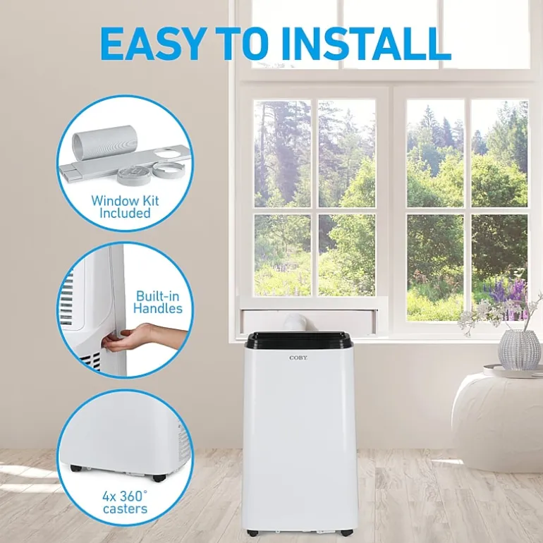 Coby 4-in-1 AC Unit, Heater, Dehumidifier & Fan, 12,000 BTU Portable Air Conditioner