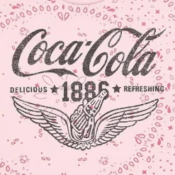Coca-Cola Bandana Womens Juniors Crew Neck Short Sleeve Oversized Graphic T-Shirt